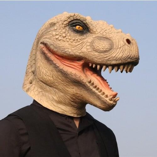 Realistic Jurassic Dinosaur Masks, Latex, Tyrannosaurus, Adult Halloween Costume Accessories, Holiday Tiaras