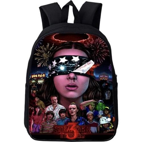 Mochila Stranger Things 4 Backpack for Boys Girls Zipper Bookbag 3D Printed Student School Bags Children Anime Backpacks 16 Inch