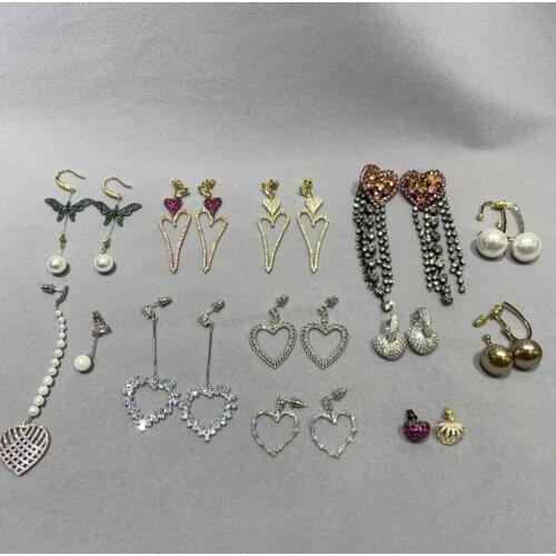 Cubic zircon heart drop earring copper fashion women jewelry free shipping