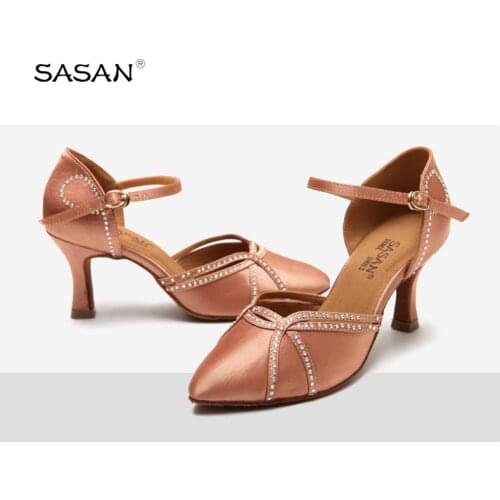 SASAN Section Drilled High-Heeled Womens Latin Dance Shoes Spring Summer Social Dance Shoes Latin Women Manufacturers S-137