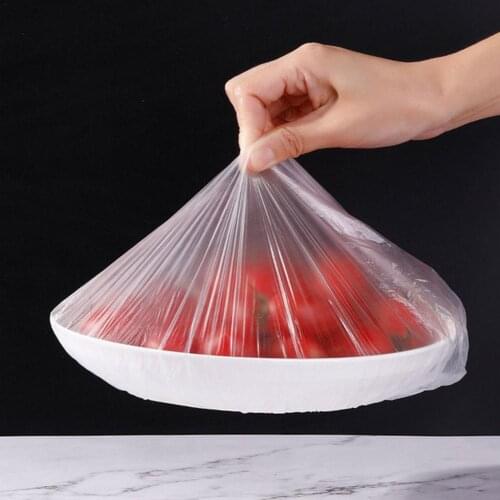 100 Packs Retractable Food Cling Film Cover Food Self-sealing Cover Air-tight Preserving Refrigerator Disposable Household C3C5