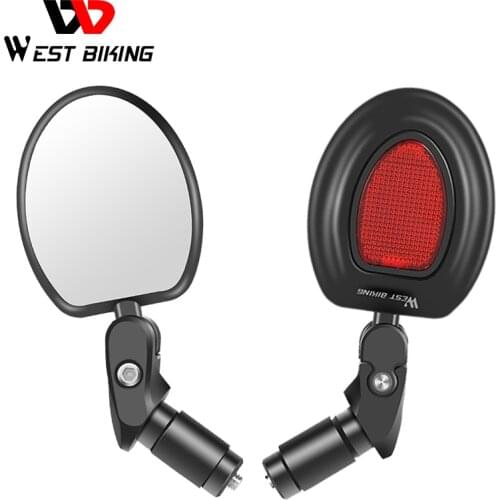 WEST BIKING Bike Rearview Mirror Wide Angle MTB Road Bicycle Handlebar Mirror 360 Rotation Adjustable Cycling Rear View Mirror