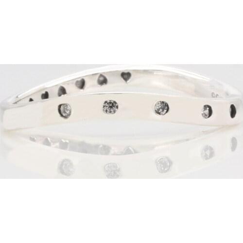 Bewill Authentic S925 sterling silver diamond drop swirl ring With Crystal Original Jewelry For Women Gift