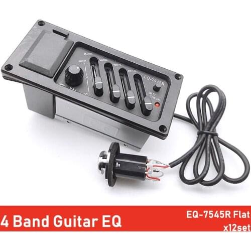 12set EQ-7545R 4 Bands Guitar EQ Equalizer Preamp Piezo Pickup for Acoustic Guitar Parts Accessories