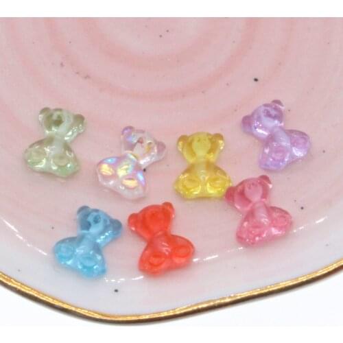 20PCS Transparent Candy Bear Beads For Jewelry Making DIY Jewelry Accessories