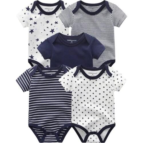 2021 Bodysuits 3/5PCS Newborn Baby Girl Clothes Cotton Unisex Solid Cartoon Baby Boy Clothes Short Sleeve Print Ropa Bebe