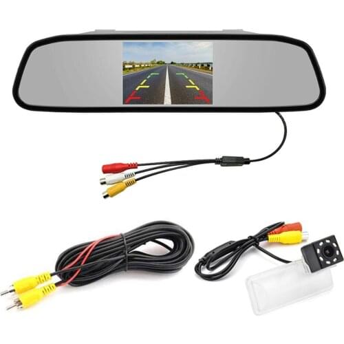 Car 4.3 inch TFT in-Mirror Monitor and LED Adjustable Angle Rear View Camera for Subaru Forester SJ Legacy Liberty Outback Sprot