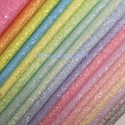 1PC 21X29CM Glitter Fabric, Chunky Glitter Leather, Pastel Glitter Leather Sheets For Making Bows LEOsyntheticoDIY GM4027A