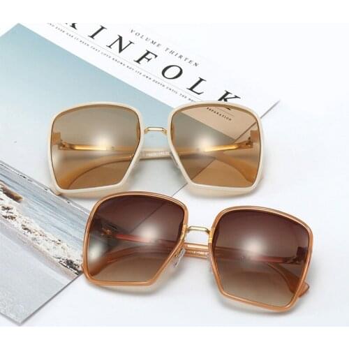 Veshion Oversized Square Goggle Sunglasses Men Women Fashion Shades UV400 Vintage Glasses