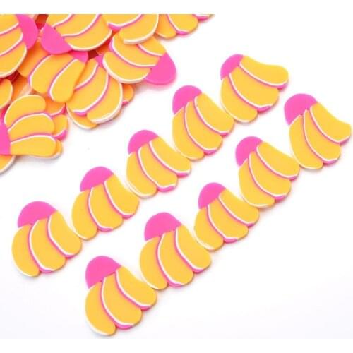 20mm 30Pcs/Lot Yellow Fruit Shape Clay Spacer Beads Charm Polymer Clay Beads For Jewelry Making DIY Accessories Without Hole