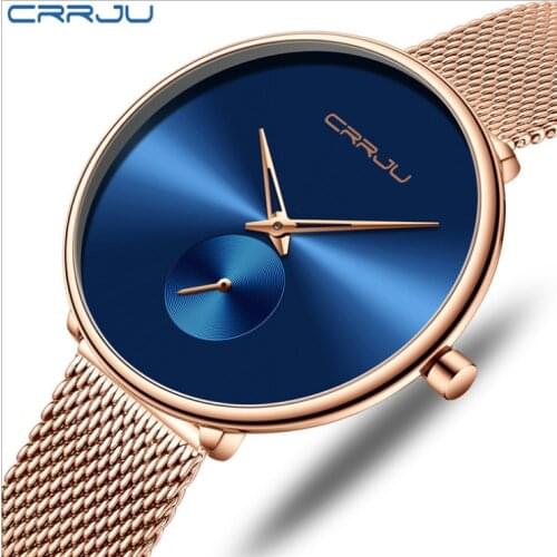 Crrju ladies fashion watch waterproof simple quartz watch simple casual luxury female watch wrist watch dress watch women