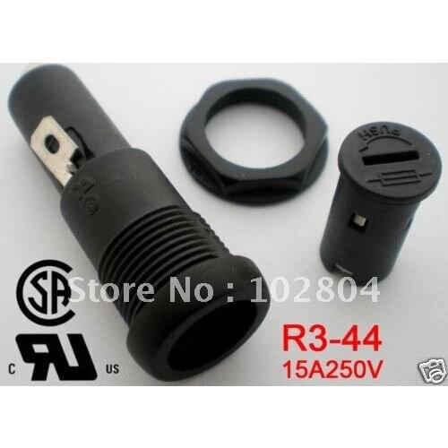 Fuse Holder for 6x30mm Fuse R3-44 15A 250V 10 Pcs per Lot