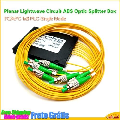FC/APC 1x8 PLC Fiber optical splitter Single Mode FC APC Connector FTTH 1*8 Planar Lightwave Circuit ABS Optic Splitter Box