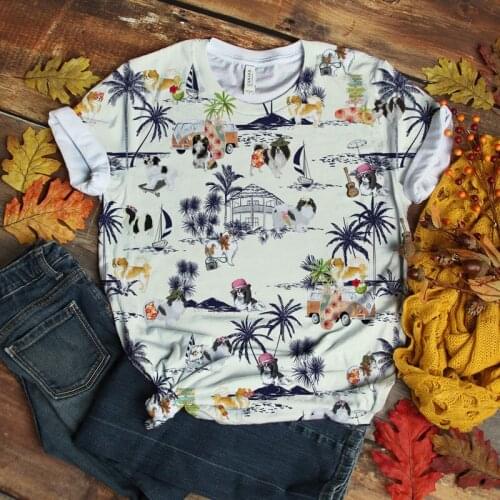 2021 New Arrival Men T Shirt 3D Digital Full Printing Cotton Dog Short Sleeve Hip Hop Outdoor Women Tees