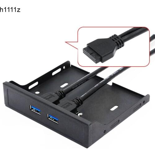 H1111Z 20Pin 2 Port USB 3.0 Hub USB3.0 Front Panel Cable Adapter Metal Bracket for PC Desktop 3.5 Inch Floppy Disk Drive Bay NEW