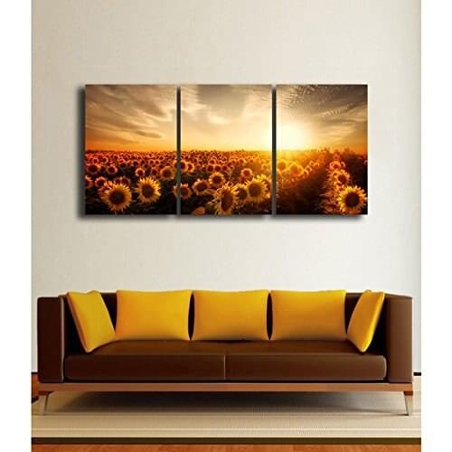 Flowers Sea of Sunflower Canvas Prints Modern Wall Art Abstract Paintings Charming Scenery Artwork Drop shipping