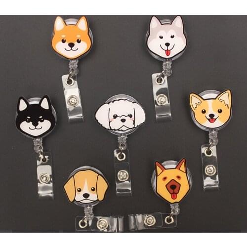 The Cute 7 Color Dog Style Retractable Badge Reel For Nurse&Doctor Card Holder Office&Hospital Supplies Boy&Girl Name Card