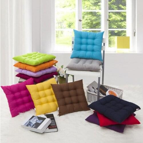 Soft Dining Chair Cushion 38*38cm Solid Color Tatami Seat Pillow For Sofa Office Computer Stool Cushions Breathable Buttocks Mat