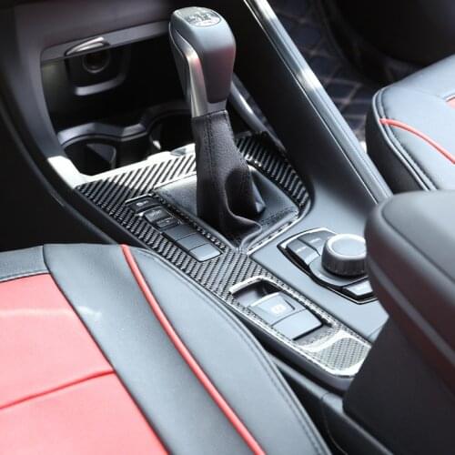 Soft Carbon Fiber For BMW X1 F48 2016-2019 Left Hand Drive Car Interior Center Console Gear Shift Frame Trim Accessories