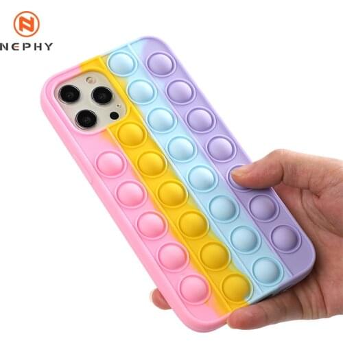 Fidget Toys Push It Bubble Relive Stress Phone case For Samsung S20 S21 Plus Ultra A20 A30 A50 A31 A51 A71 A12 A32 5G Soft Cover