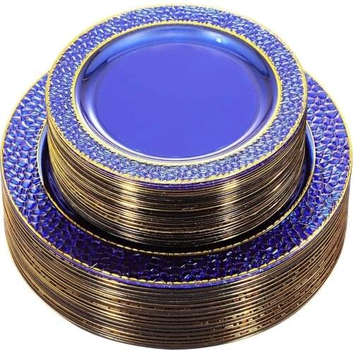 Disposable Birthday Party Decoration Tableware Set Phnom Penh Transparent Design 20 Pieces Blue Plastic Plate
