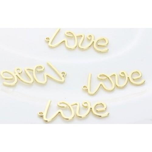 Zinc Alloy Golden LOVE Charms 15*30mm Pendant For DIY Wedding Gift Jewelry Making Accessories