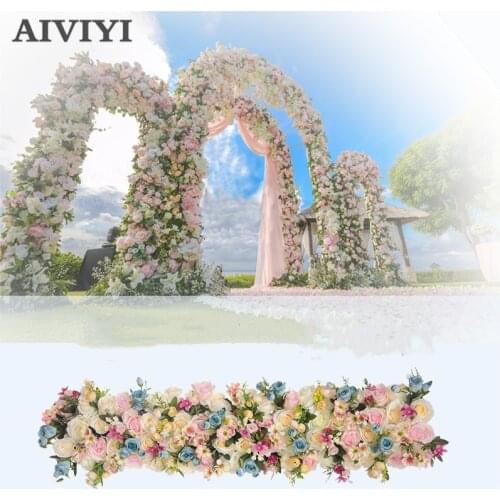 Wedding props artificial flower row T stage stage road arch door window storefront ceremony pavilion silk flower decoration