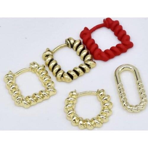 Zinc Alloy Retro Simple Geometric Hemp Wreath Charms Pendant 10pcs/lot For DIY Handmade Earrings Jewelry Making Accessories