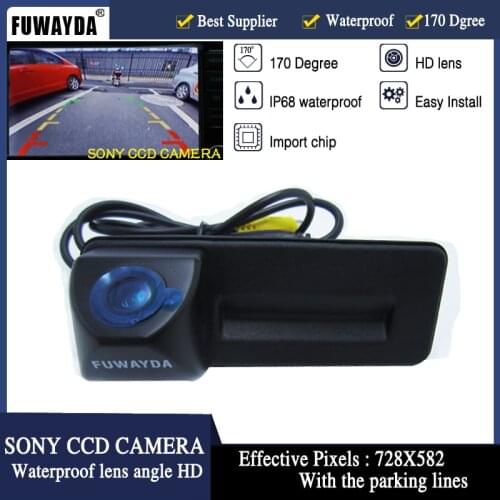 FUWAYDA FOR SONY CCD car trunk handle reverse parking rearview camera for Skoda Roomster Fabia Octavia Yeti superb for Audi A1