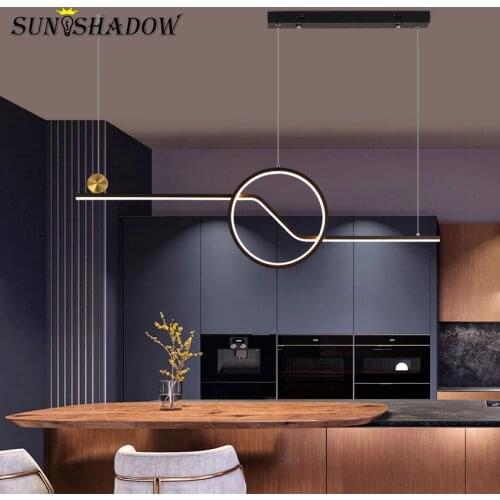 Modern LED Pendant Light Decoration Ceiling Mounted Pendant Lamp For Living room Bedroom Dining room Kitchen Hanging Lamp Black