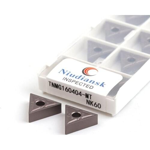TNMG160404-MT TNMG160408 NK60 Lathe Carbide Inserts CNC Machining Cutting Metal Ceramics Turning Tools Blade Durable Finish Good