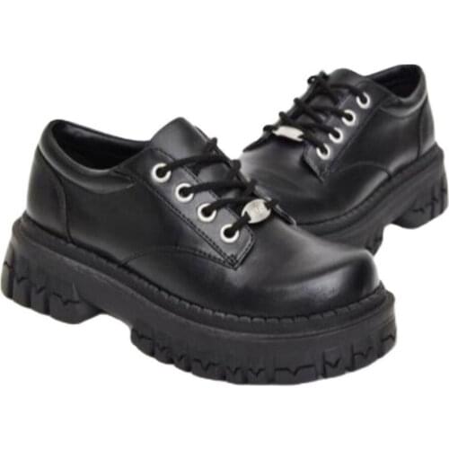 Thick soled leather shoes summer Mary Jane shoes female dwarf Le Spice Girl muffin shoes British style