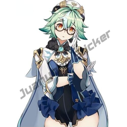 Genshin Impact Scratch-Proof Car Sticker Creative Decal Windshield Surfboard Bumper Guitar Window Waterproof Decor PVC13x10cm