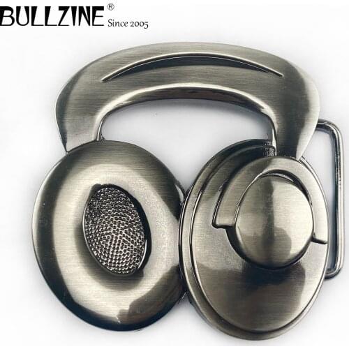 The Bullzine Music belt buckle with gun black finish FP-02684 suitable for 4cm width belt