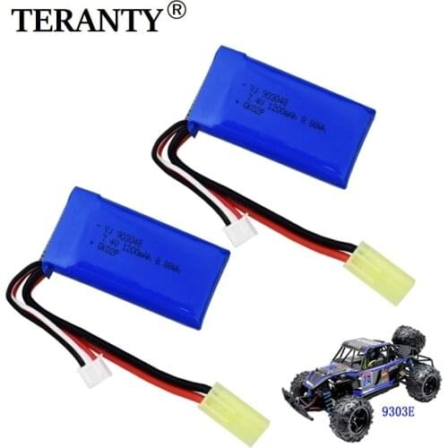 1-5pcs 7.4V 1200mah lipo battery for 9300 9301E 9302E 9303E 9034E 9305E 2.4G 1:18 Remote Control 4WD High-speed Off-road RC Car