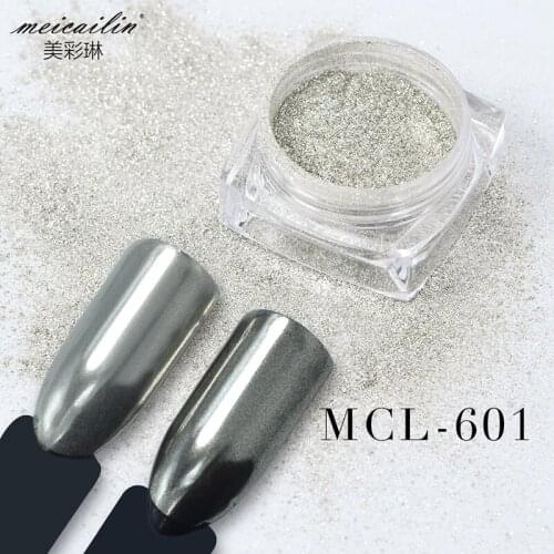 1g/Box Mirror Effect Glitter Nail Art Powder Holographic Metallic Silver Dust UV Gel Polish Nail Chrome Pigment Manicure Decor