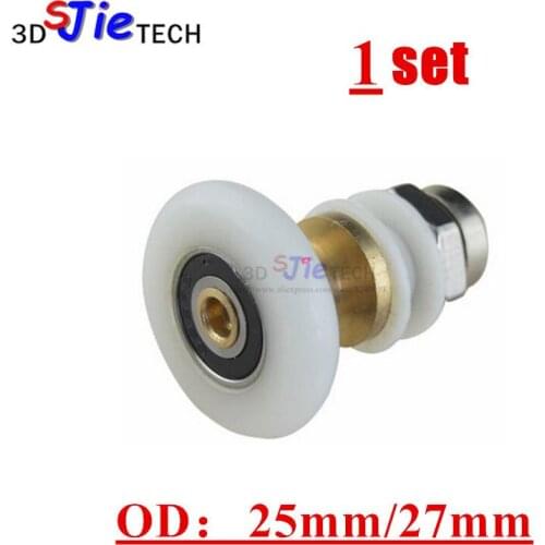 1set Diameter 25mm/27mm Shower Round Glass Door Rollers Shower Pulley with Copper core for Shower door pulley parts