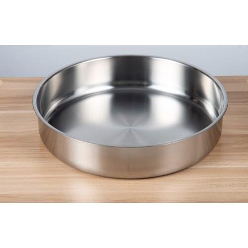 10in Reusable Brushed Metal Dinner Plate 18/10 Stainless Steel Silver Color Heavy Duty Kitchenware Round Metal Plates Dishwasher