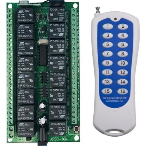 1000M Long Range DC12V 16CH Radio Controller RF Wireless Remote Control Switch System,315/433 Mhz,1*Transmitter + 1*Receiver