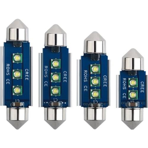 2pcs Convex Chips Canbus C5W C10W Led Bulb 31mm 36mm 39mm 41mm Car Festoon Light Interior Dome Reading Lights 6000K Pure White