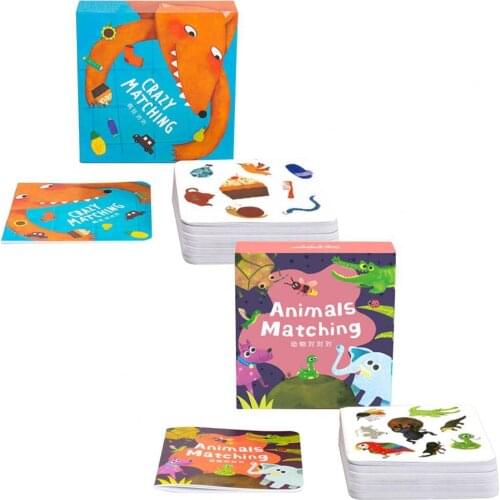 54Pcs/Set Esrly Educational Cards Different Patterns Memory Matching Art Paper Kids Early Learning Cards for Gifts