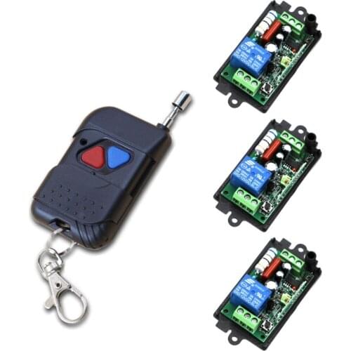 Latest AC10V 220V 1CH RF Wireless Remote Control 3pcs Receiver +1pcs Transmitter More Stable and Safe for Garage Doors
