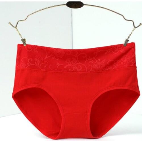 Fatimu Lace Sexy Women Panties Briefs Mid Waist Underwear Embroidery Modal Seamless Breathable Female Lingerie Briefs Plus Size