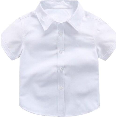 IENENS Summer Kids Boys Gentlemen Shirt Tops Clothes Children Baby Boy Formal Cotton Short Sleeves Top T-shirt Clothing Blouse