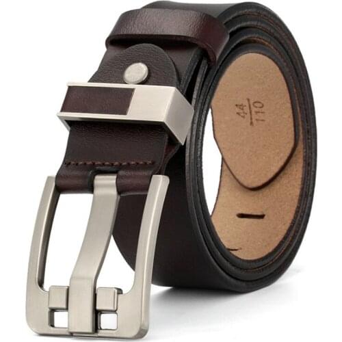 JXQBSYDK Luxury Belts for Men Fashion Pin Buckle Belts Men High Quality Leather Belts Cinturon Hombre 2021