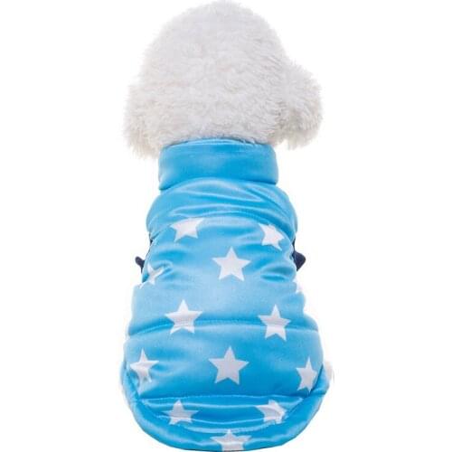 Casual Dog Vest Pet Clothing Winter Warm Bone Printing Thickened Dogs Clothes Jacket Coat Stand Collar Kitten Puppy Costumes