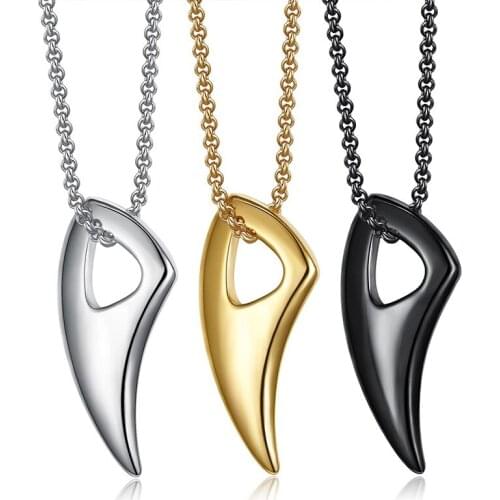 Fashion Spike Pendant Mens Necklaces Stainless Steel Chain Link Necklace for Men Him Male Punk Cool Jewelry