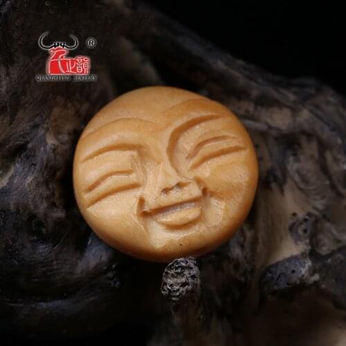 Natural Tibetan bovine bone handmade carving of Buddha bead back cloud DIY accessories