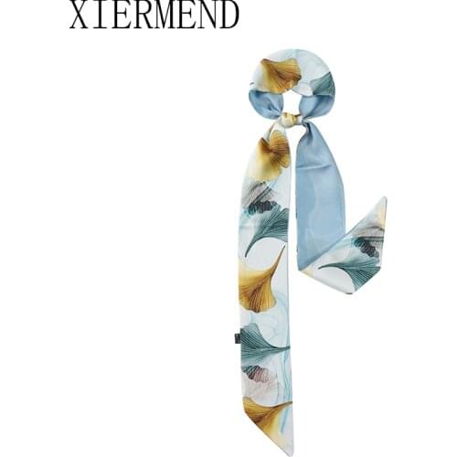 2021 New Summer 125*7 Scarf Female All-Match Small Strip Banana Hair Band Autumn Style Fashion Tie Bag Beautiful Ribbon