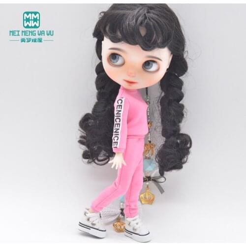Blyth doll clothes for 28-30cm Azone 1/6 doll accessories Fashion candy color alphabet sports suit